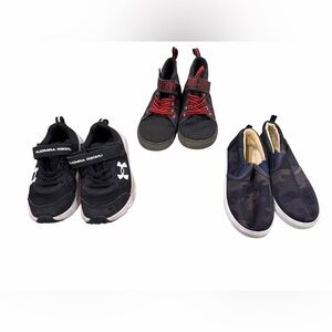 Toddler boy shoe bundle size 11 Under Armour , Spider-Man shoes